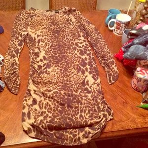 Leopard print sweater dress, Womens XL. Cheetah